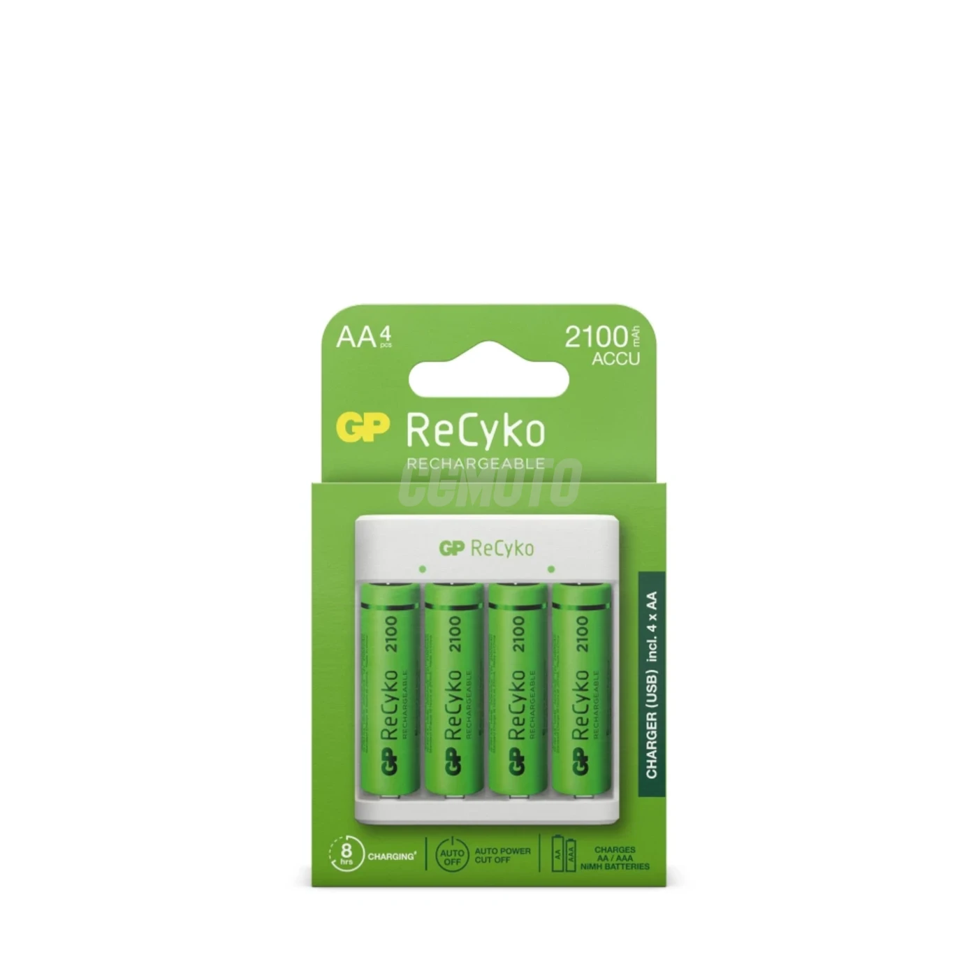 Caricabatterie standard GP E411 + 4 batterie NiMH AA 2000 mAh
