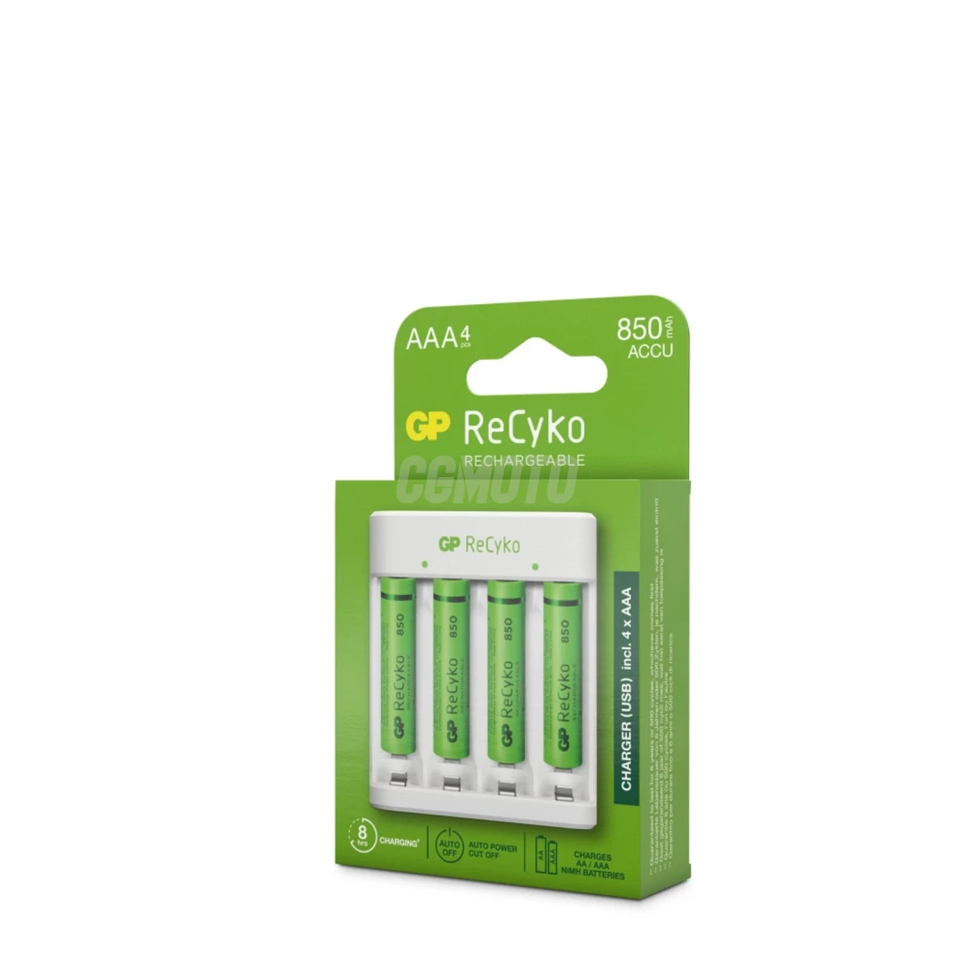 Caricabatterie standard GP E411 + 4 batterie NiMH AAA 800 mAh