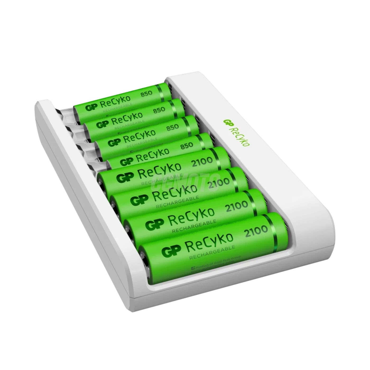 Caricabatterie standard GP E811 + 8 batterie NiMH 4xAA 2100mAh + 4xAAA 850mah