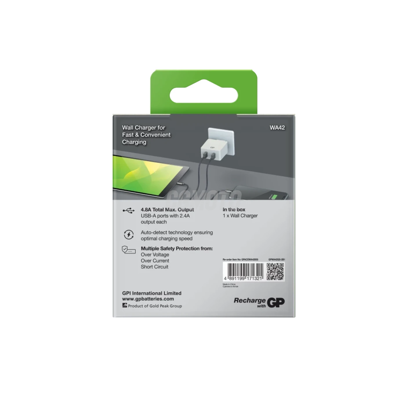 GP Caricabatterie da rete USB WA42 4A x 2