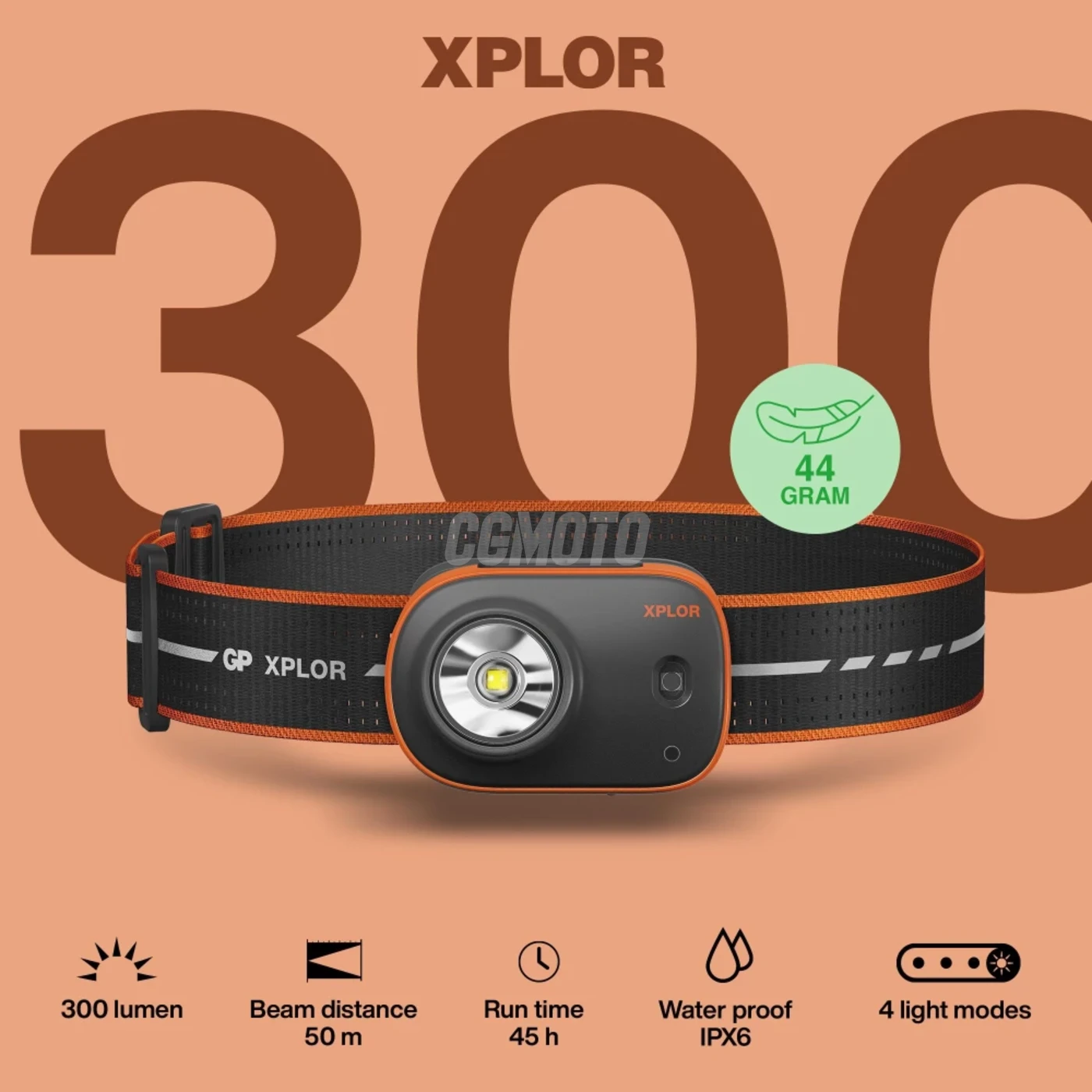 GP XPLOR Lampada frontale ricaricabile PHR16 - 300LM