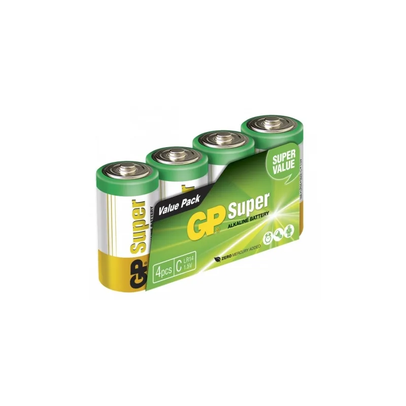 Pile alcaline 4 x C / LR14 SUPER - 1,5V - GP Battery Pile alcaline 4 x C / LR14 SUPER - 1,5V - GP Battery