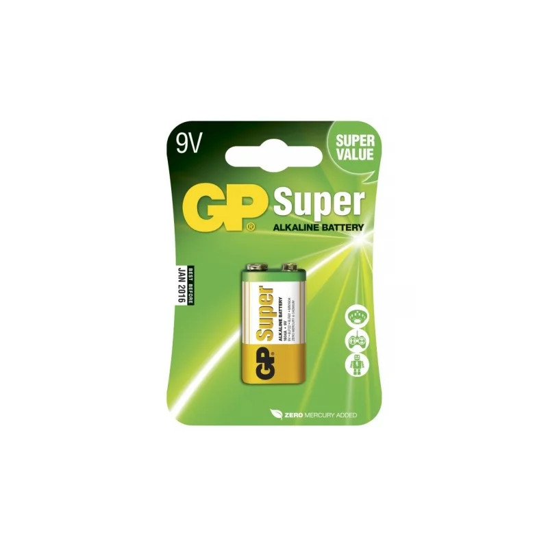 Pile alcaline 9V / 6LR61 - GP Battery