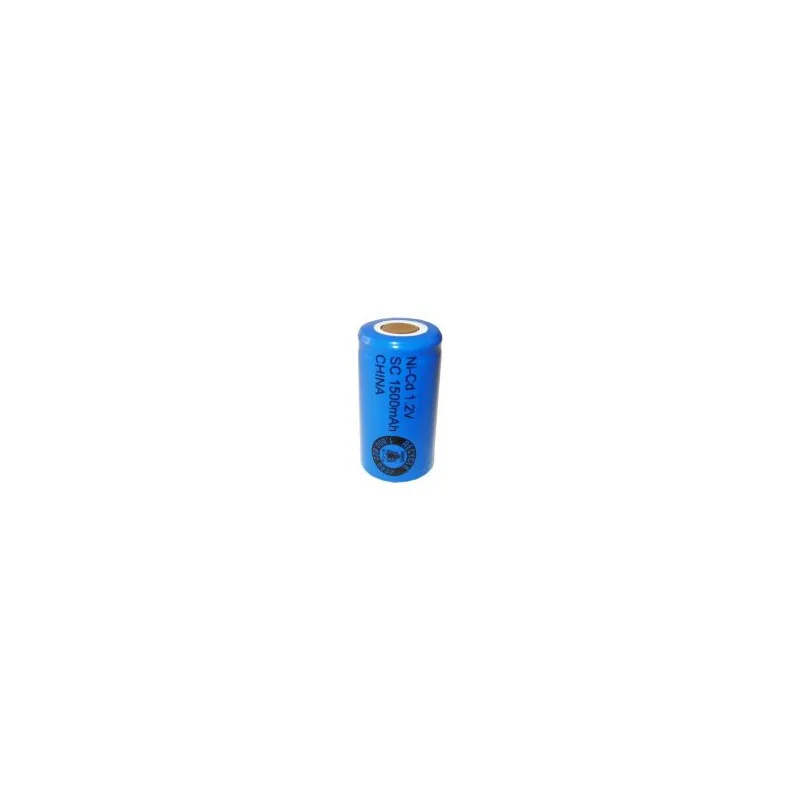 Pile NiCD Sub C 1500 mAh tête plate - 1,2V - Evergreen