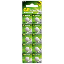 10 batterie a bottone alcalinass LR54 1,5 V 