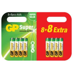 Blister di 16 Batterie AAA/LR03 Super Alcaline: promo 8+8