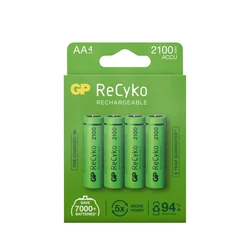 Blister di 4 Batterie AA Ricaricabili Recyko+ 2100mAh
