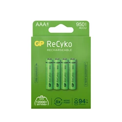 Blister di 4 Batterie AAA Ricaricabili Recyko+ 950mAh