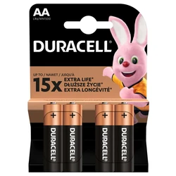 4 batterie alcaline AA 1,5 V Basic, Duralock, C&B 