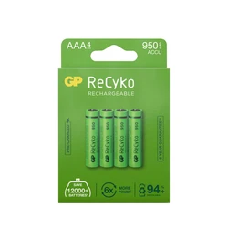 4 batterie ricaricabili NIMH AAA 1,2 V Recyko 950 mAh