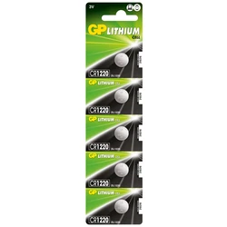 5 batteria a bottone  litio CR1220 3 V