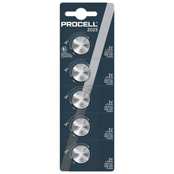 5 batterie a bottone al litio CR2025 3 V 