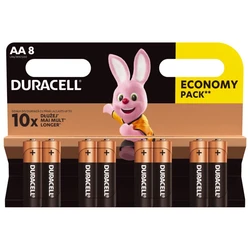 Duracell Duralock Basic C&B STILO AA x 8 pile alcaline