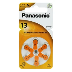 Panasonic 13 per apparecchi acustici x 6 pile