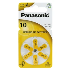 Panasonic 10 per apparecchi acustici x 6 pile