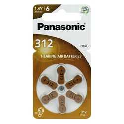 Panasonic 312 per apparecchi acustici x 6 pile