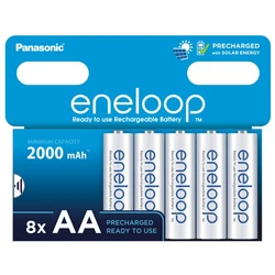 Panasonic Eneloop R6/AA 2000 mAh Ni-MH x 8 pile ricaricabili (blister)