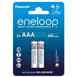 Panasonic Eneloop R03/AAA 800mAh x 2 pile ricaricabili (blister) 
