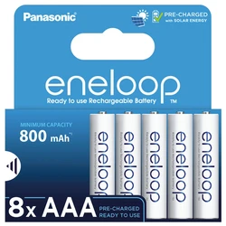 Panasonic Eneloop R03/AAA 800mAh x 8 pile ricaricabili (blister) 