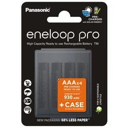 Panasonic Eneloop PRO NEW Ni-MH 930mAh R03/AAA x 4 pile ricaricabili (blister + boite) 