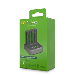 Caricabatterie rapido 2-4 ore M451 USB + 4 batterie NiMH AA  2600 mAh + stazione D451