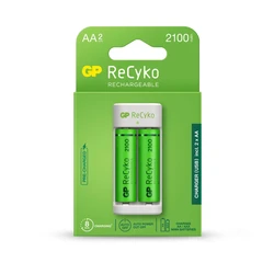 Caricabatterie standard GP E211 + 2 batterie NiMH AA 2100 mAh