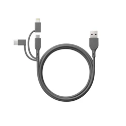 Essentials 1m 3-in-1 USB-A to Lightning/USB-C/Micro-USB-A