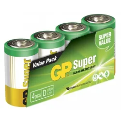 Pile alcaline 4 x D / LR20 SUPER - 1,5V - GP Battery