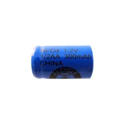 Pile NiCD 1/2 AA 300 mAh tête plate - 1,2V - Evergreen